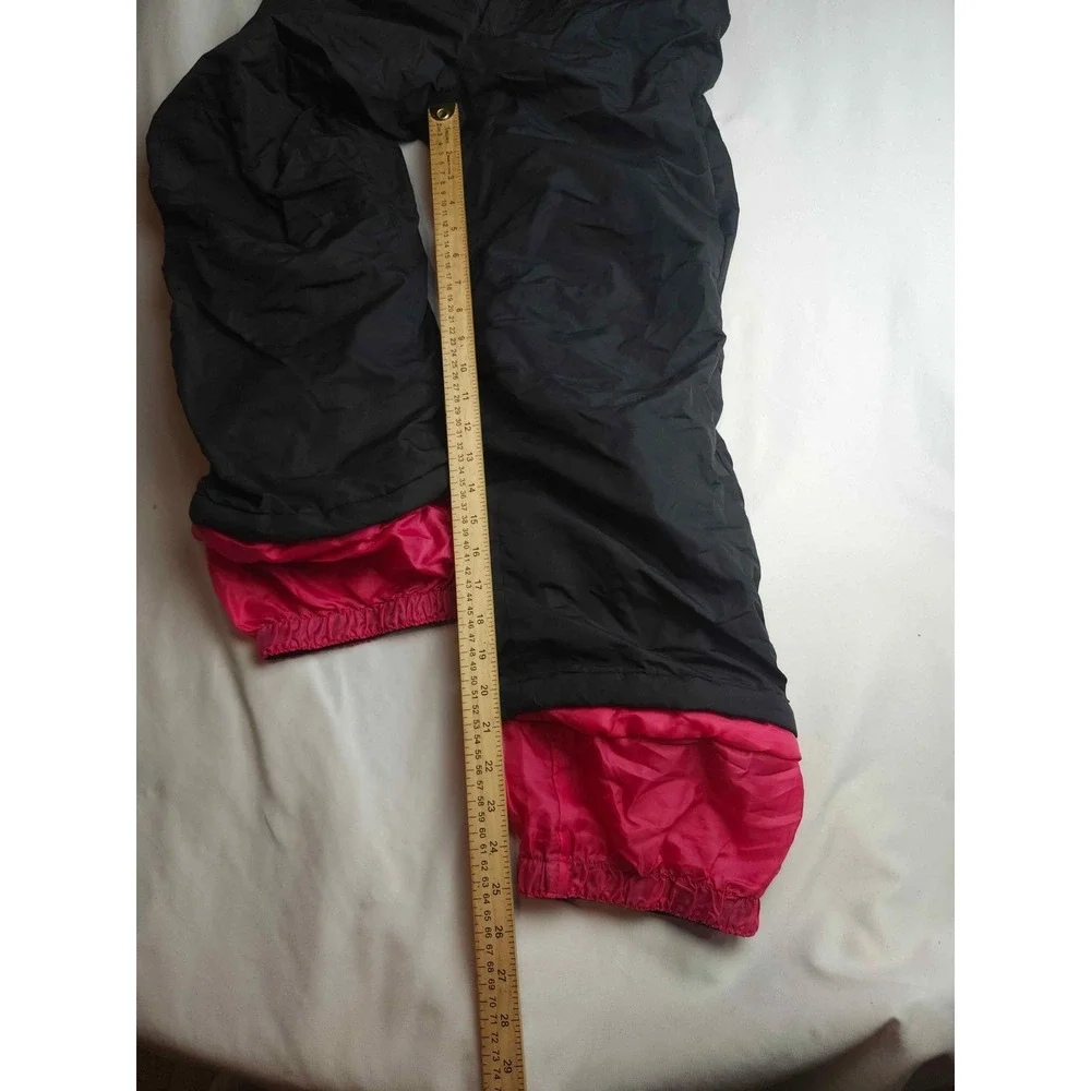 Iceburg Snow Pants Girls Size 8 Medium Black Pink Insulated Ski Bibs Suspenders